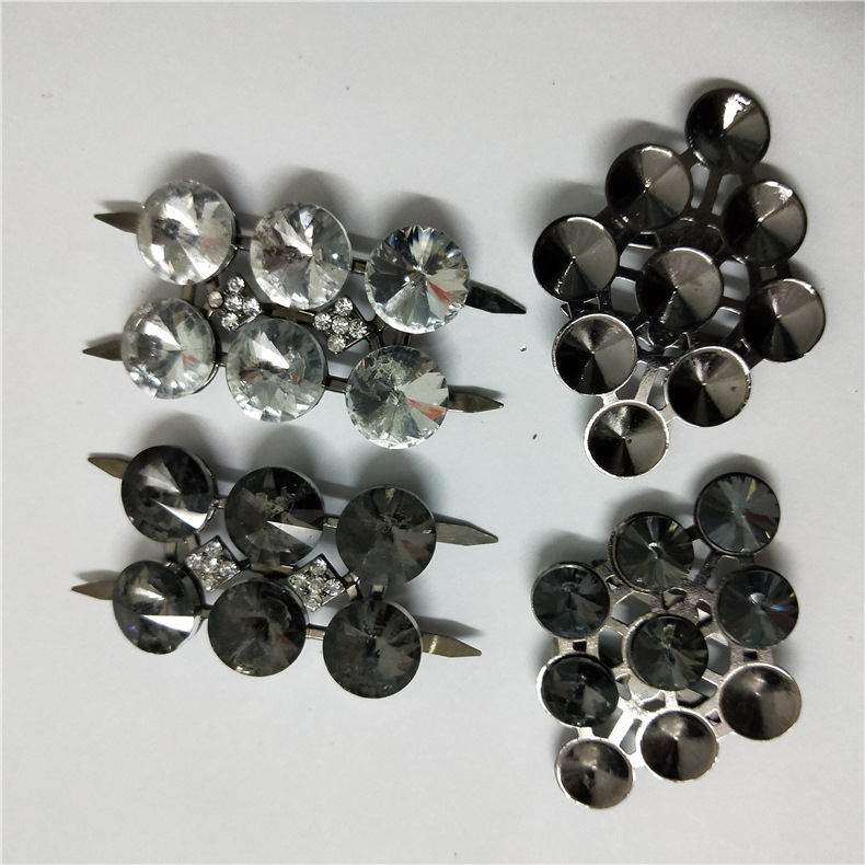 高档镶水钻女装饰品配件腰带对穿拉扣肩带装饰链烧焊鞋扣