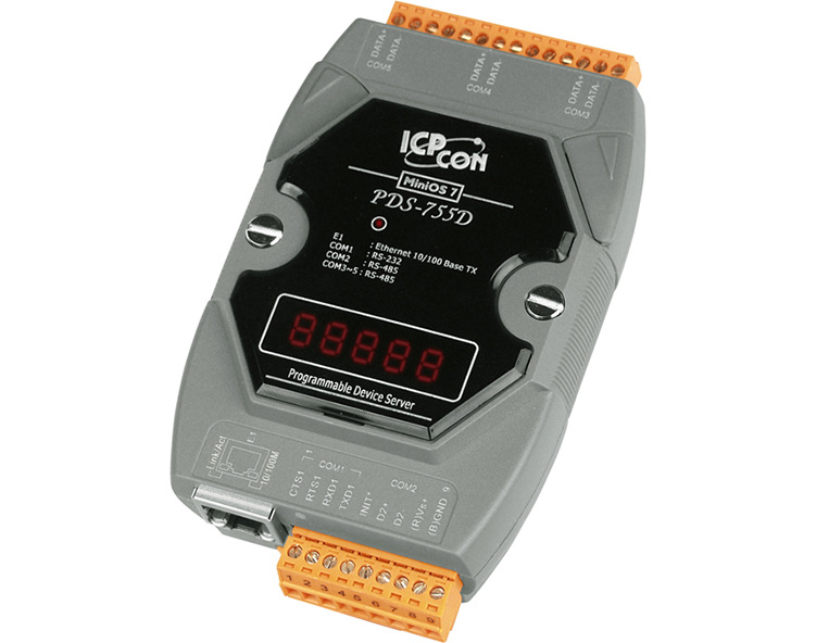 带7段数码显示的可编程设备服务器，RS-232*1,RS-485*4