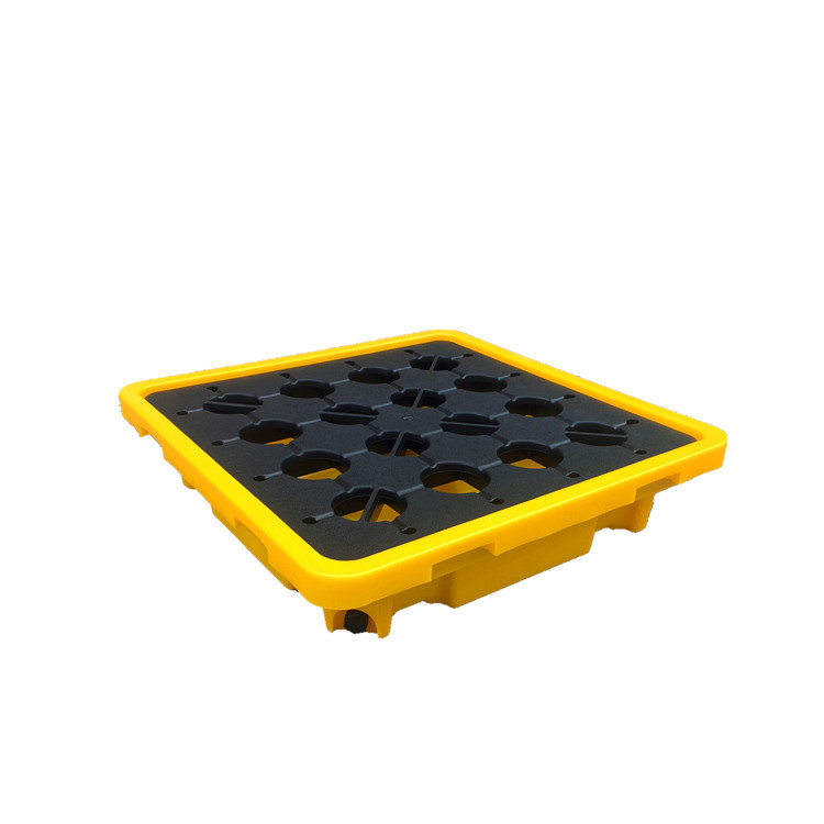 供应惠州塑料防泄漏托盘聚乙烯油桶运输卡板 两桶危险品收纳栈板