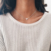 Sophisticated universal accessory, metal necklace heart-shaped, European style, simple and elegant design