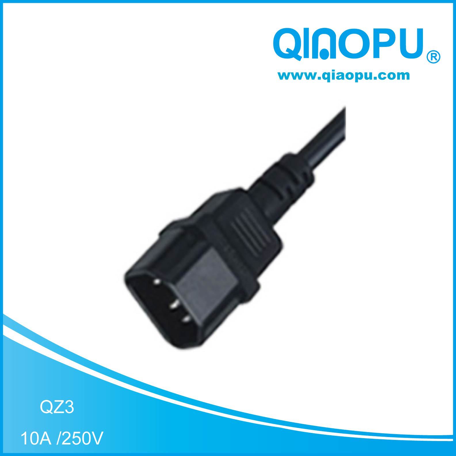 美标欧标 SAA VDE  IEC连接器三芯 C14品字尾电源线 125/250V