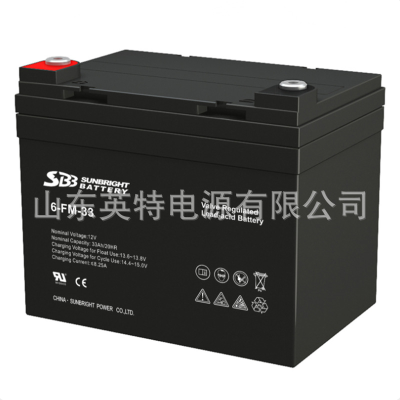 SBB圣豹蓄电池6-FM-33/12V33AH直流屏门禁监控消防UPS电源