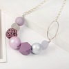 Candy -colored necklace female geometric wood bead pendant neighborhoods cross -border accessories new popular jewelry