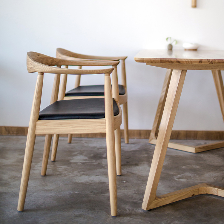 Northern Europe Simplicity Restaurant Handrail Back solid wood President Café Negotiate Study Ash leisure time chair