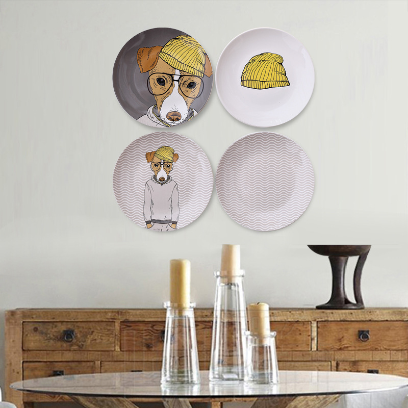 Nórdico gato de dibujos animados simple decoración de la pared pintura placa de cerámica decoración placa Colgante placa colgante de pared decoración de la pared de fondo