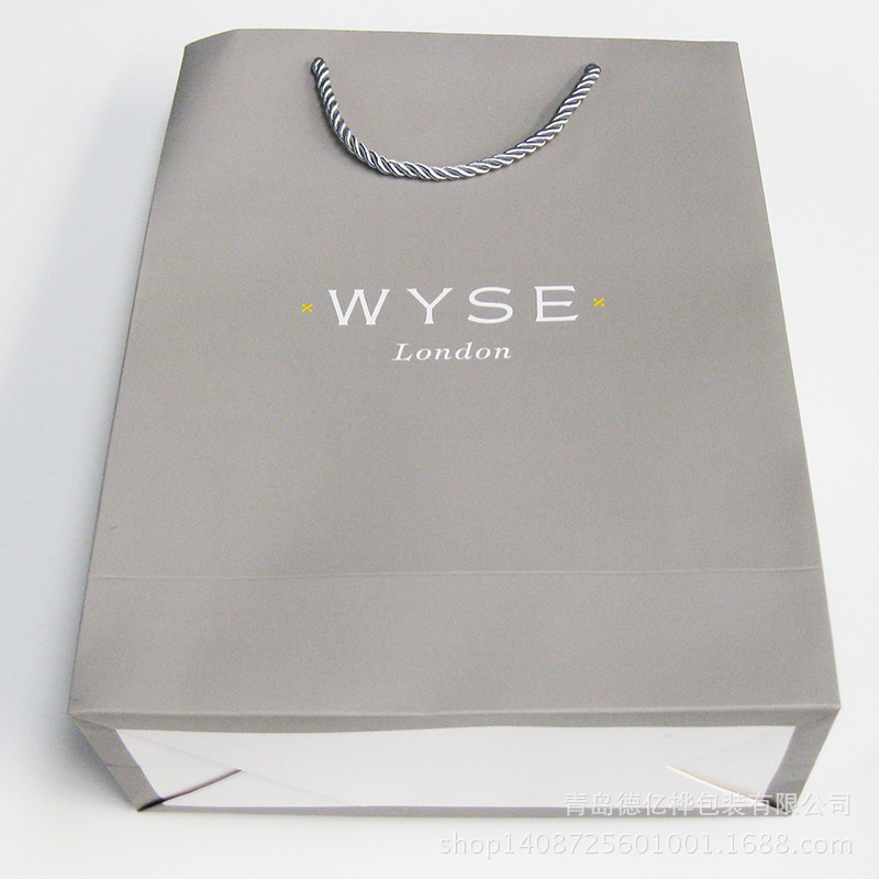 莱阳厂家批量供应 山东青岛手提袋 白卡男装手提纸袋