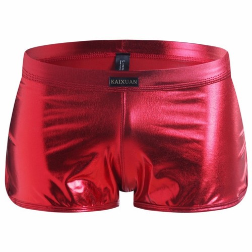 Men's Underwear Men's Boxer Briefs Patent Leather Imitation Leather Stage Performance Nightclub Sexy Underwear 1045PJ