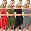 Amazon AliExpress Women's wear Europe and America new pattern sexy Nightclub Off Shoulder Ladies Dress Cross border Clothes & Accessories