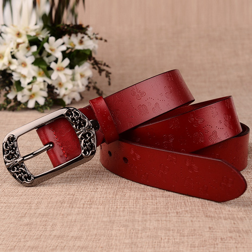 Hot Selling Women's Genuine Leather Belt Retro Belt Women's Carved Casual Cow Leather Trouser Belt Manufacturer Wholesale