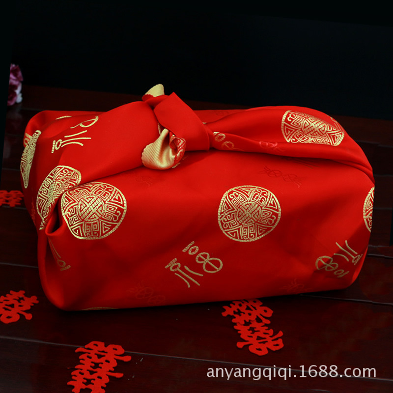 婚庆用品包袱皮批发 结婚红包袱皮 新娘陪嫁 高档绸缎包袱皮