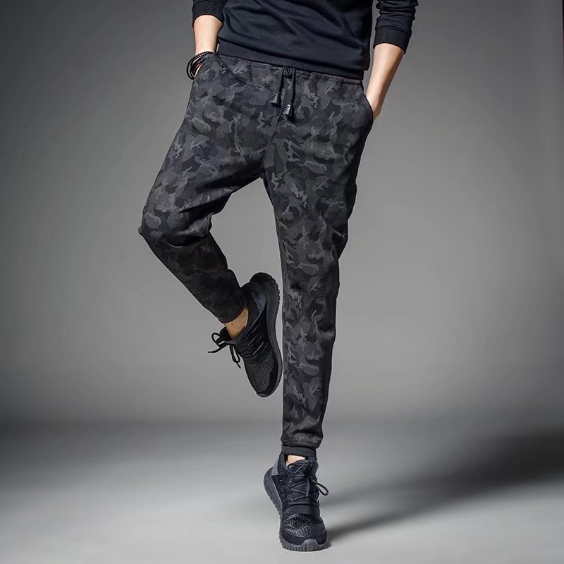 Spring and Summer Camouflage Pants, Men's Harem Pants, Small-Foot Sports Pants, Men's Casual Long Pants, Sweatpants, Korean Style Trendy Class Uniforms