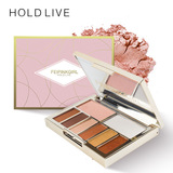 Гибкая матовая натуральная розовая трехмерная осветляющая комплексная двусторонняя кисть, тени для век, четыре цвета