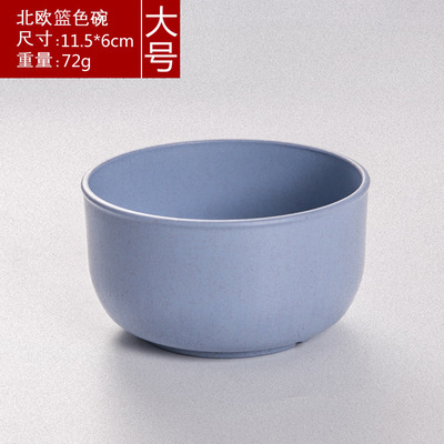 Protección del medio ambiente paja de trigo estudiante comiendo tazón ensalada de frutas tazón de arroz tazón de sopa vajilla pequeña para niños tazón de plástico redondo