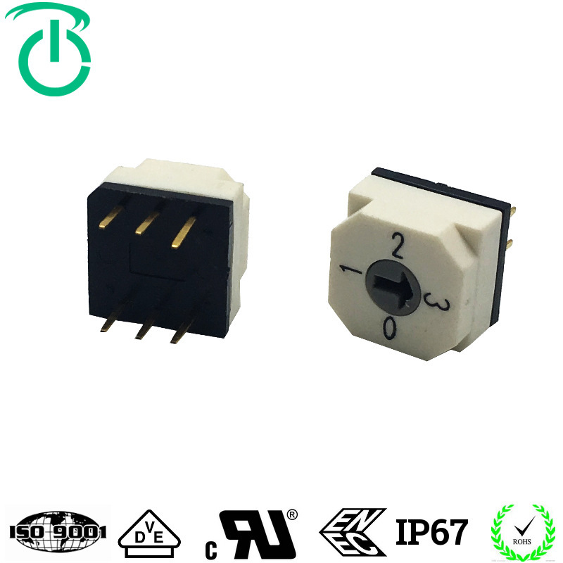 荣千生产进口材质TDR-04插件防水IP67等级照明灯具旋转编码开关