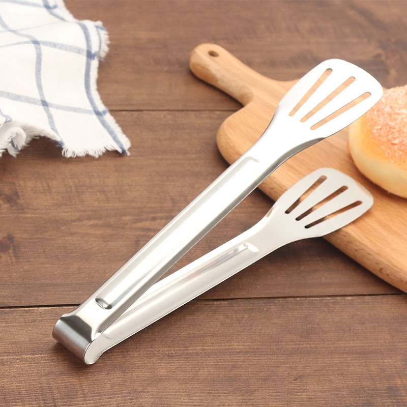 304 Stainless steel food clip thickening BBQ clip Multipurpose kitchen Three line Food clip Steamed buns Clamp