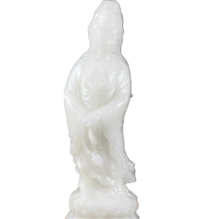 Afghan jade Guanyin ornaments White jade Twisted Guanyin South China Sea Guanyin Bodhisattva home ancestral hall jade ornaments