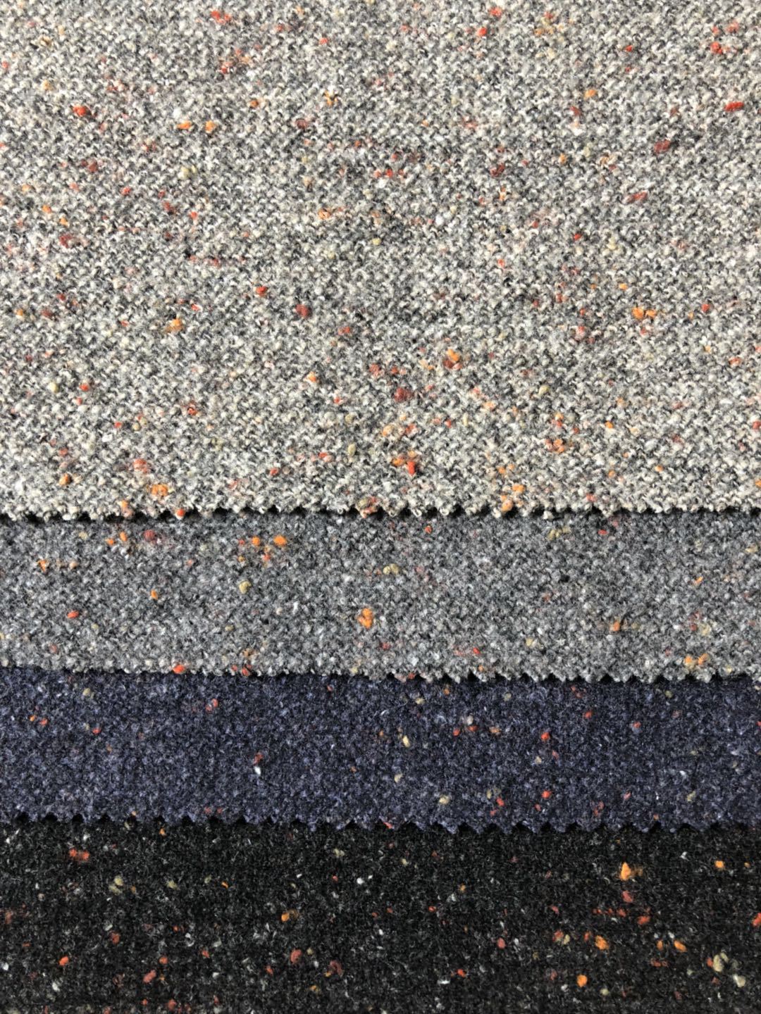 供应针织粗针 畅销彩点毛呢面料 彩点针刺磨毛面料 彩点厚外套