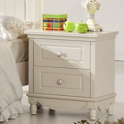 厂家直销一件代发韩式床头柜储物柜 欧式卧室两抽收纳柜实木架构|ru