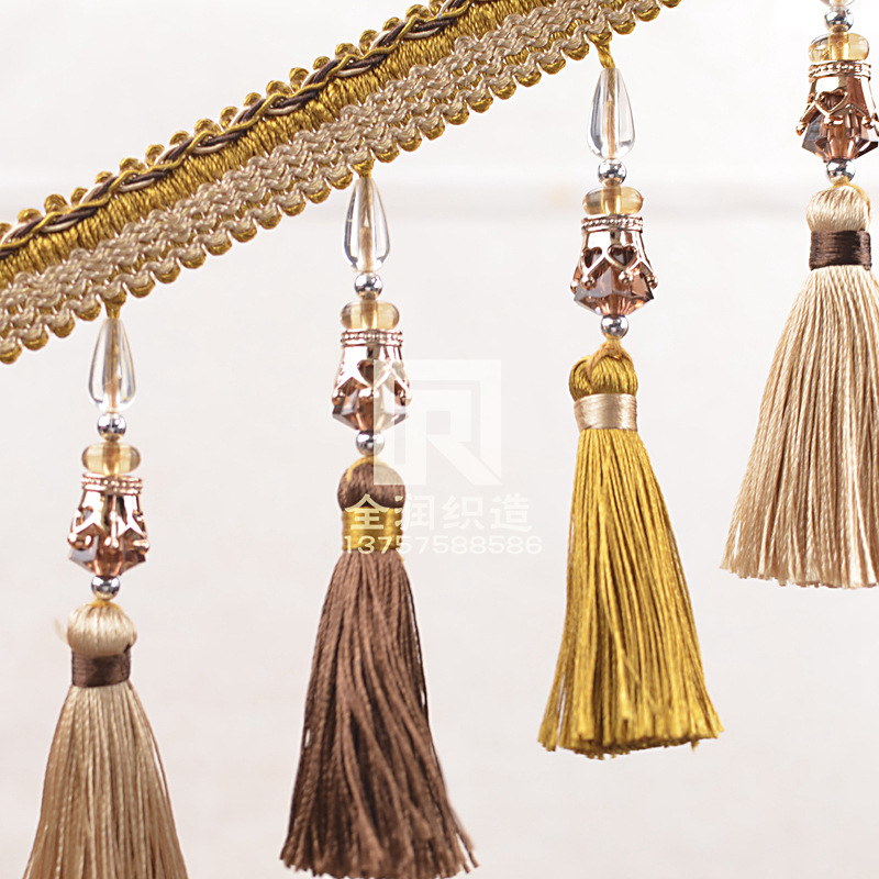 2018新款吊穗花边  加高加密皇冠定型流苏吊穗花边