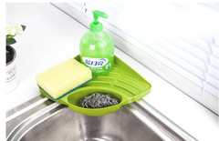 Multifunctional triangular storage rack for sink, bathroom soap rack, dishwashing sponge drain rack storage rack