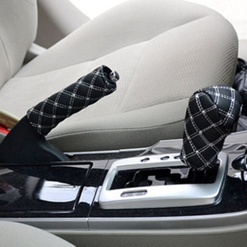 Factory direct sales red wine two-piece set car gear cover handbrake gear cover automatic gear sheath interior 2-piece set universal