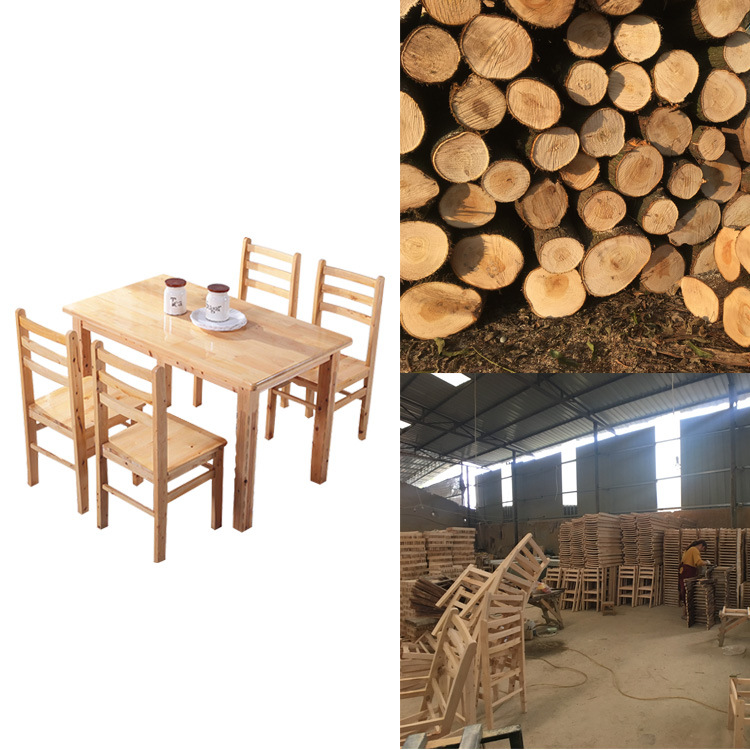 批量香柏木实木快餐小吃中餐店简易家用简易经济型餐桌椅加工定制|ms