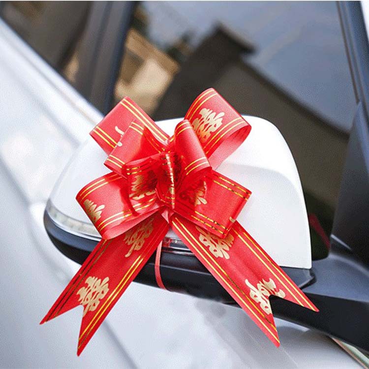 廠家直銷大號手拉花 節日婚慶蝴蝶結 婚車手柄拉花 禮品裝飾紮花