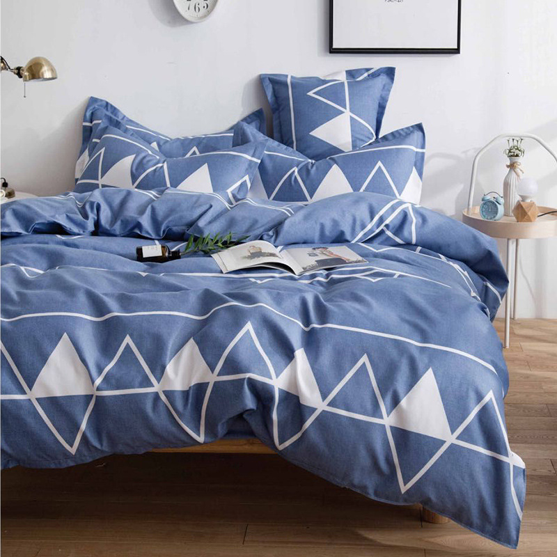 床上用品厂家 斜纹磨毛被罩批发 活性贡棉被套单件独立包装带图纸