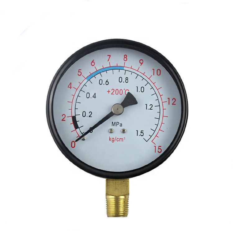 专业生产压力表 厂家直销气压表 黑色铁壳净水器压力表量大价优