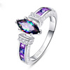 Accessory, fashionable trend zirconium, ring with stone, European style
