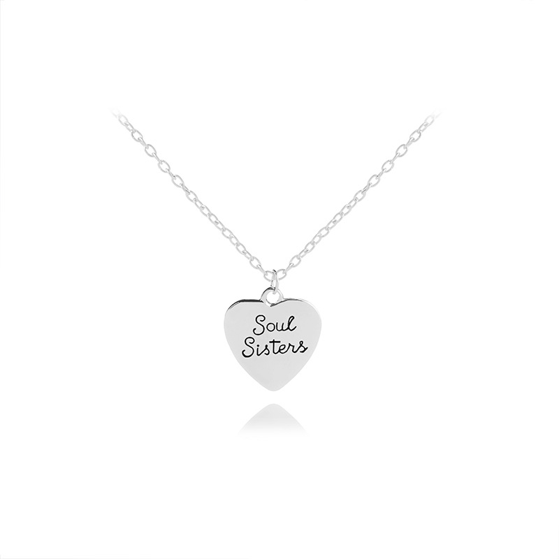 Fashion  Love Letters Soul Sisters Necklace  Beautiful Sister Personality Clavicle Chain Necklace Nihaojewelry Wholesale display picture 8