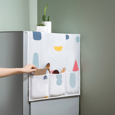 多彩幾何碎花冰箱蓋布防塵罩 家電防水蓋巾家用冰箱罩挂袋 72g