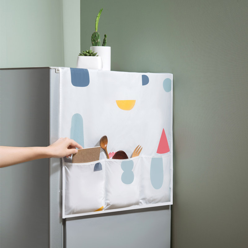 多彩幾何碎花冰箱蓋布防塵罩 家電防水蓋巾家用冰箱罩挂袋 72g
