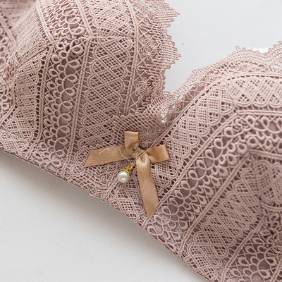 春夏新刺绣蕾丝内衣套装女日系性感聚拢收副乳无钢圈小胸文胸批发