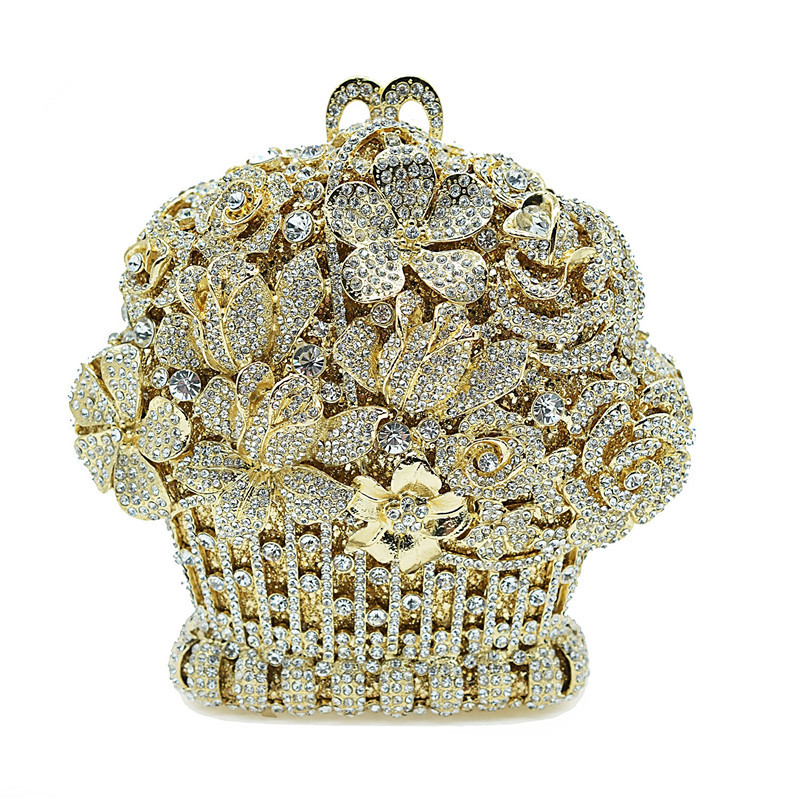 BL091 bolsas de diamantes transfronterizas, bolsas de cristal metálicas, bolsas de diamantes, bolsas de mano, bolsas de flores, bolsas de diamantes, hebillas magnéticas