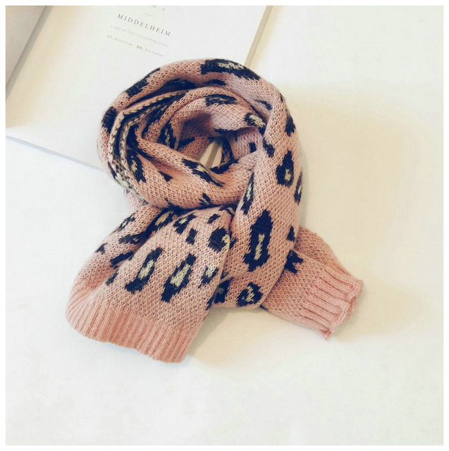 pink leopard toddler scarf