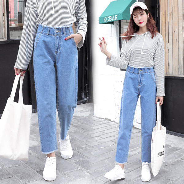Nine points jeans female summer Korean version fashion trend