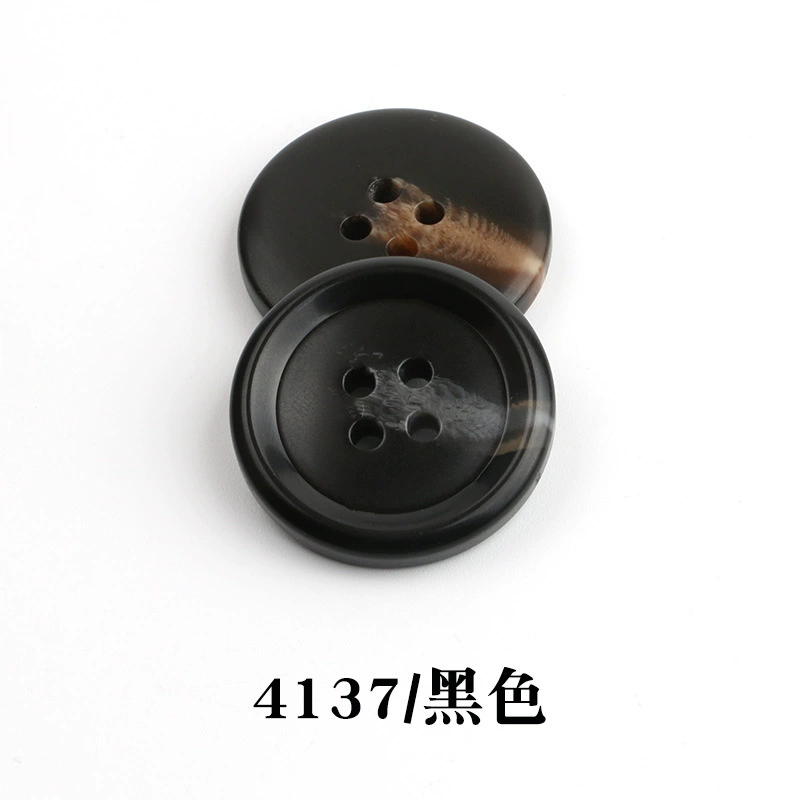 Spot wholesale resin pattern button suit button round edge four-eye coat windbreaker suit jacket button 4100