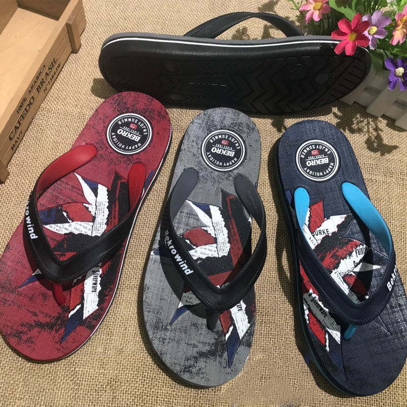 2019夏季新款居家时尚韩版男士人字拖夏天户外凉拖鞋凉拖厂家批发