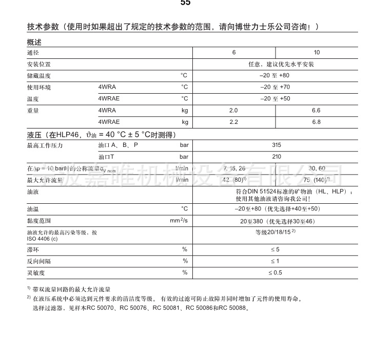 WRA10EA技术参数