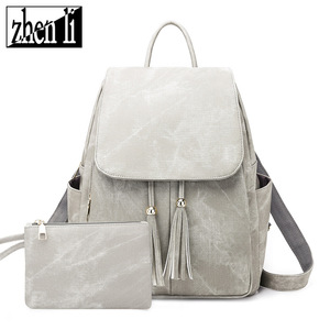 zhenli 亚马逊PU皮新款女式双肩包 糖果色学院风流行背包 包包女