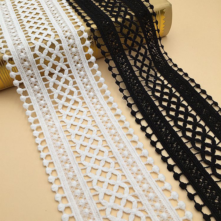 厂家直销新款牛奶丝水溶花边条码 镂空刺绣花边 服装家居装饰辅料