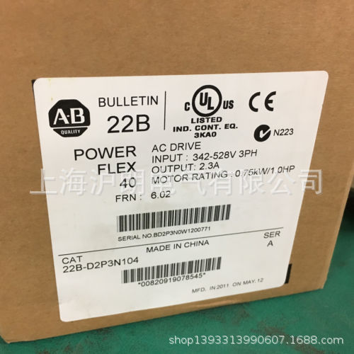 AB/变频器/22B-D2P3N104/正品销售