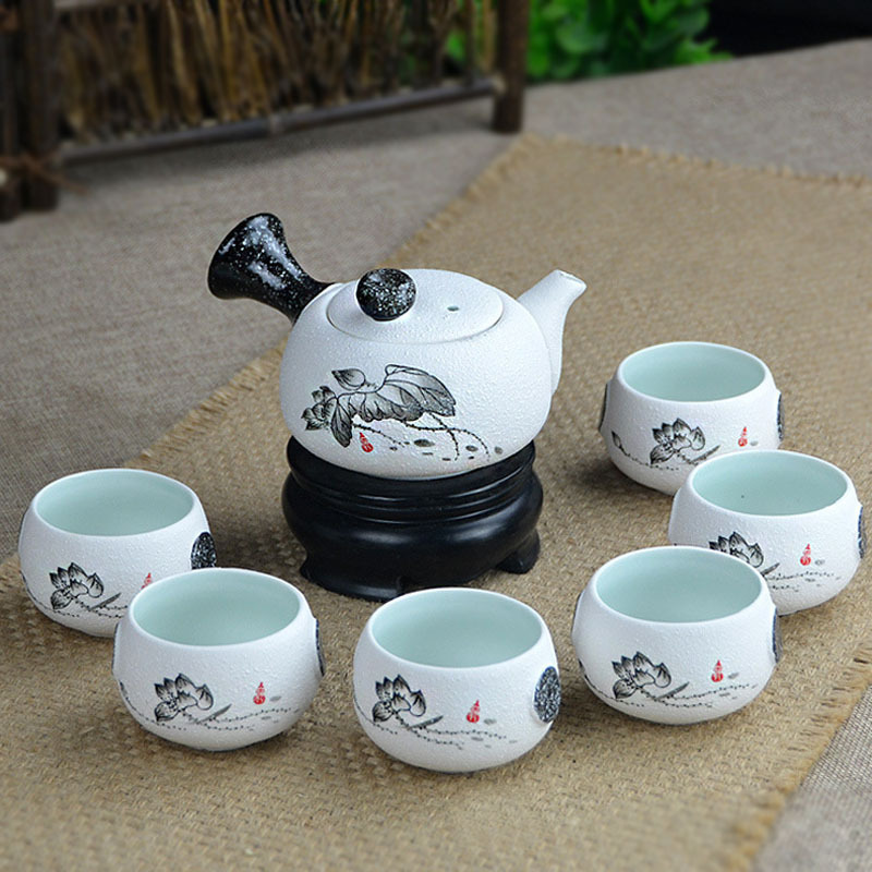 7頭雪花釉茶具套裝批發活動實用 陶瓷功夫茶具促銷禮品 定做logo