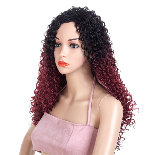 Curly Hair Wigs Wig high temperature wig African women&apos;s long fluffy little curly long wig