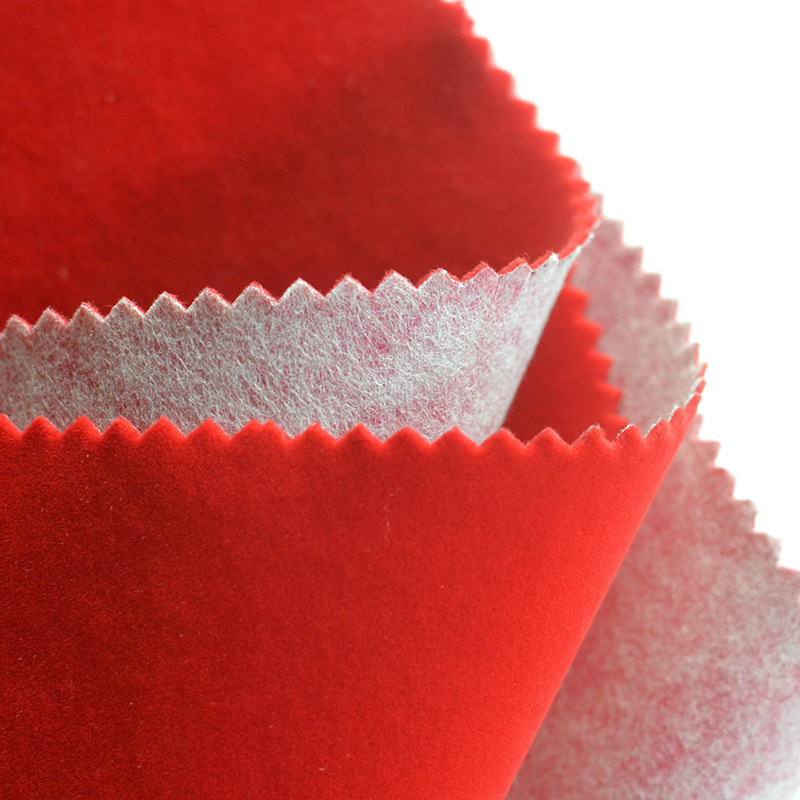 红色水刺底植绒布 主图5