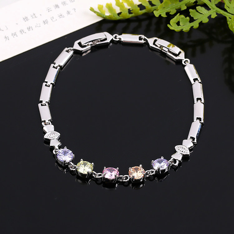 Glam Geometric Copper Inlay Zircon Bracelets display picture 3