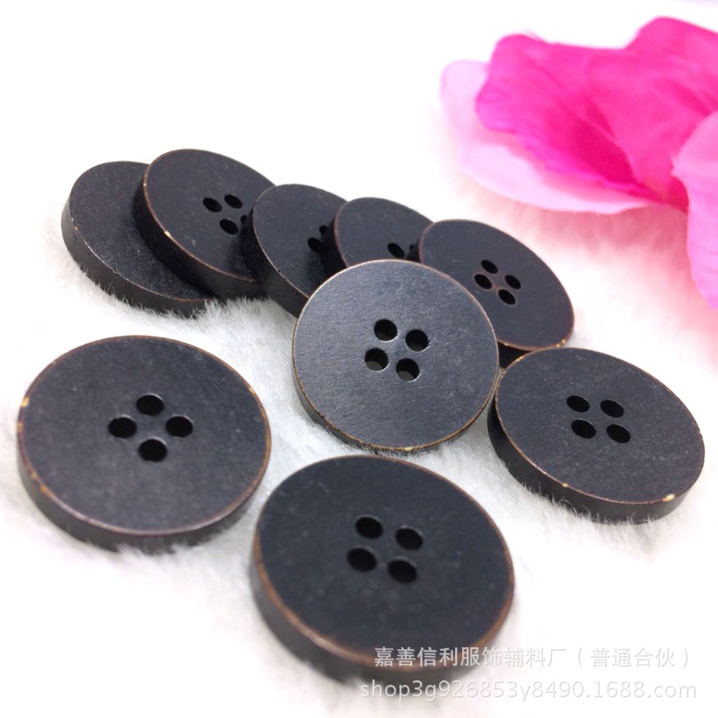 天然牛骨火烧四眼扣复古民族风麻衬衣休闲外套真牛骨纽扣厂家直销