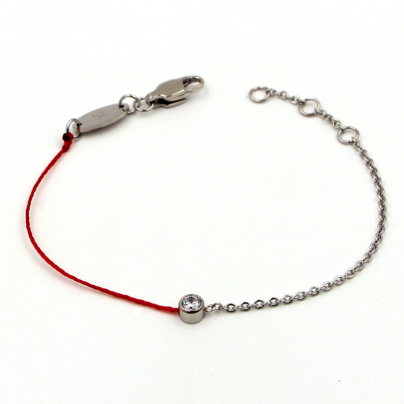 5g Weight Artificial Diamond Inlay Material Bracelets Classification 1 Piece Quantity Daily Occasion rope, Titanium Steel Material Geometric Pattern Women's Gender Plating, Inlay Design Simple Style Style Simple Style Geometric Rope Titanium Steel Plating Inlay Artificial Diamond Women's Bracelets 6