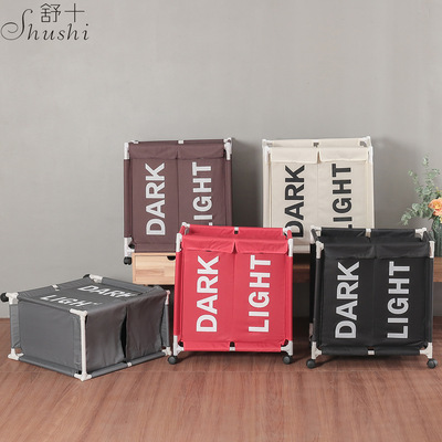 新款时尚简约家用防尘收纳篮 牛津布脏衣篓多功能 布艺折叠脏衣篮|ms